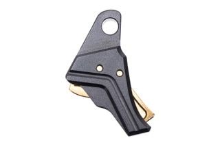 Tyrant CNC GLOCK Gen 5 I.T.T.S. Trigger Shoe with black body and gold safety